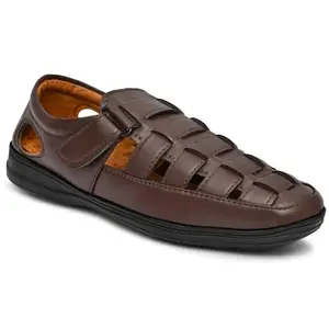 BADLAV Comfortable Clogs|Sandals with Adjustable Strap for Men (M-302-Brown)(Size-10)