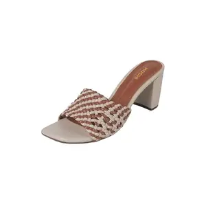 Mochi Women's Beige Stylish Slide Heel Sandal UK/3 EU/36 (40-344)