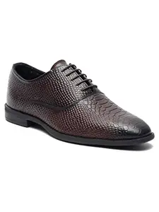 TEAKWOOD LEATHERS Men T.Moro Snake Print Leather Oxfords_Size 41
