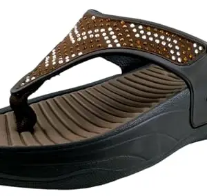 ADDA (LABEL) ADDA || Durable & Comfortable || Anti-skid Sole || Lightweight || Fashionable || Super Soft || Outdoor Slipper || Slippers for Women (Brown, UK Footwear Size System, Adult, Women, Numeric, Medium, 5)