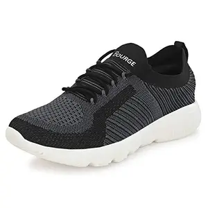 Bourge Men Loire-Z105 Black and Grey Running Shoes-7 UK (41 EU) (8 US) (Loire-200-07)