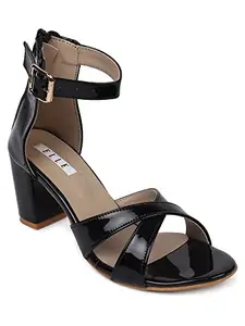 Elle Women's Heels Sandal, Black, 5