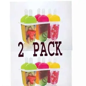 Kulfi Maker Mould - Ice Candy Tray with Reusable Sticks for Freezer (Set of 6)