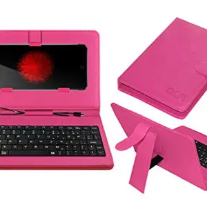ACM Keyboard Case Compatible with Nubia Z11 Mini Nx529j Mobile Flip Cover Stand Plug & Play Device for Study & Gaming Pink