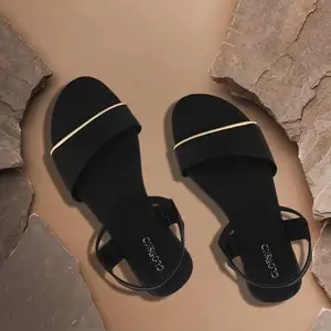 CLOSKO Women's Flat Fashion Sandals | Black | 6 | NW-105-BLACK-39