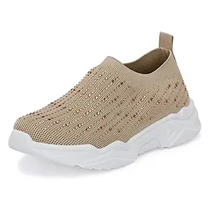 Flavia Women's Beige Running Shoes-7 Kids UK (Flavia/813)
