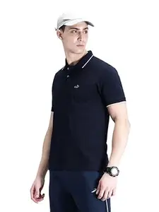 CROCODILE Men Solid Slim Fit Polo T-Shirt | Regular Length | Short Sleeve | Button Placket | Casual Knitted Topwear