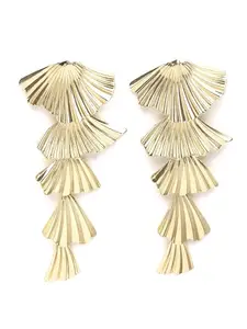 KARATCART Gold Plated Leaf Design Drop Earrings for Women (33038930)