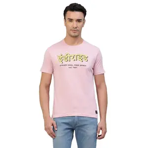 Royal Enfield Men's Classic Fit T-Shirt (TSS240033PINK_Pink 2XL)
