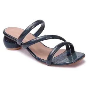 Creattoes Women's Stylish Block Heels | Open-Toe Sandals with Slip On | Anti-Skid Sole & Cushioned Footbed Block Heels For Girls & Women - CR02