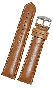 SURU® 24mm Plain Padded Ogive Tip Leather Watch Strap/Band for Men Women (Colour - Beige/Size -24mm) (Size Guide in 3rd Image) U243