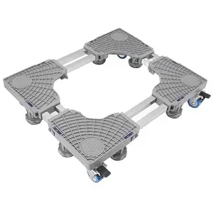 VishBin Heavy Duty Adjustable Trolley Stand – 4-Wheel, 8-Leg Stainless Steel Base for Front Load and Top Load Washing Machines, Refrigerators & Dishwashers – Strong, Stable & Universal Fit