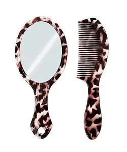 THE GRAND Hair Comb With Hand Mirror Use In Travelling For Unisex men and women, Multicolor, 30 Gram, Pack of 1 (comb with mirror multi-colour M-15)