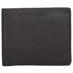 LMN Genuine Leather Black Color Wallet for Men Medium Size SNW_WT_01 (3 Credit Card Slots)
