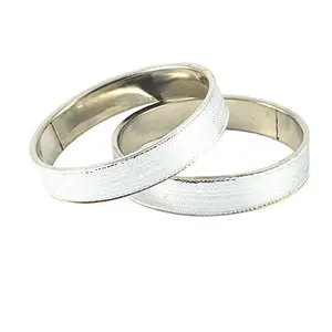 MAYA FASHION White Plain Brass Bangle Elegant Extra Large Size Bangle | Perfect Fit for Plus Size banglesTrendy and Comfortable Fit for woman and girls | (Sku-ban1230)