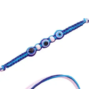 Floweraura Premium Handcrafted Exquisite Braided Thread Evil Eye Rakhi With Roli Pack For Raksha Bandhan - Rakhi For Brother, Bhai, Kids, Bhaiya, Cousins & Raksha Bandhan Gift