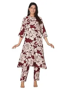 Women's Rayon Printed Co-Ord Set Kurta Pant Set