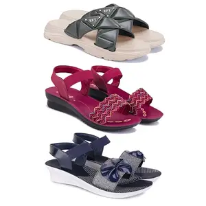 Women's Comfortable Sandal,Casual Lightweight Sandal for Everyday Wear | BTS-(3-COMBO)-1891-1934-1972-5-EURO-36