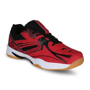 Nivia Men's Battledore Badminton Shoe for Mens (Red/Black) UK - 6