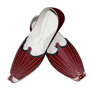 Divyanshu Fashion Ethnic Juttis/Mojaris for Men ll Casual Pathani Jutis for Men ll Trendy Casual Shoes for Men GeJ-534 (Red, 8)