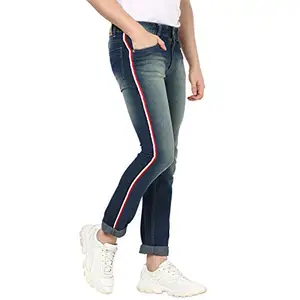 Urbano Fashion Men's Slim Jeans (avwhskryelstrpbwr-mblu-28_Blue