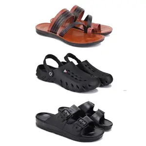 DRACKFOOT Men's Sandals | Lightweight Wear| Stylish & Easy to Wear For Men's GRT-SAN-(3-COMBO)-3151-3144-3115-8