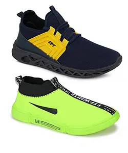 TYING TYING Multicolor (9341-9218) Men's Casual Sports Running Shoes 7 UK (Set of 2 Pair)