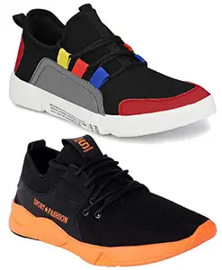 TYING TYING Multicolor (9096-9304) Men's Casual Sports Running Shoes 9 UK (Set of 2 Pair)