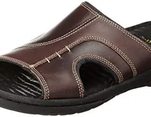 Scholl Men Steven Mule Brown Leather Flip-Flops-7 UK (41 EU) (8744354)