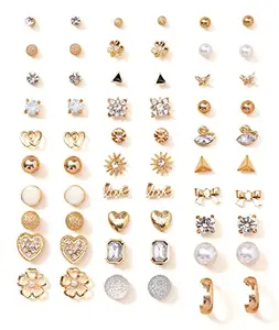 Shining Diva Fashion 30 Pairs Earrings Combo Set Latest Stylish Crystal Pearl Earrings for Women and Girls (14784er)