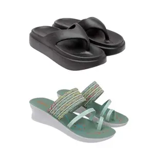 SPORTER Extra Soft Classic Casual wear with Ultra Soft Flexibility Technology Heels for Women's/Girl's(6109+1948) Multicolor