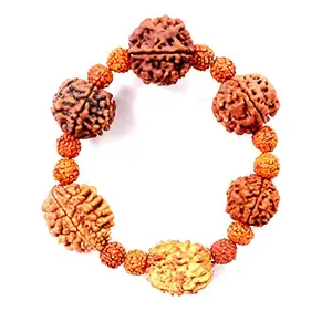 REBUY Rudraksha Bracelet Nepali Rudraksha Bracelet Certified Rudraksha Bracelet for Men & Women, Lab Certificate,Big/Small Bead Color Brown, Origin Nepali