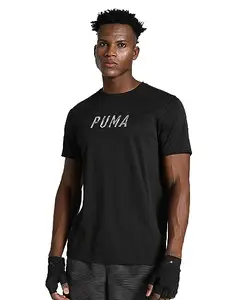 Puma Men's Printed Regular Fit T-Shirt (523809_Black