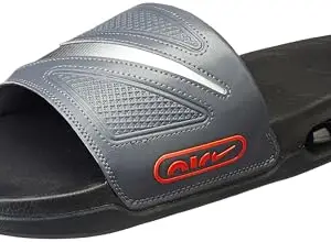 Nike AIR MAX Cirro Slide-DK Smoke Grey/MTLC Dark Grey-Picante RED-10UK