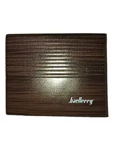 Baellerry PU Leather Wallet for Men Stylish Purse Card Holder for Cash, Credit Card, Dark Brown
