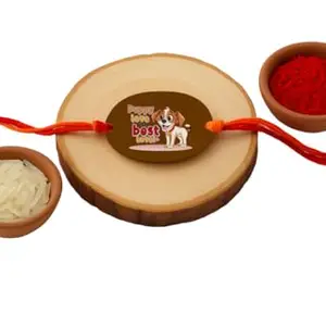 Raavi colors Rakhi for Dogs â€“ Animal Friend Gift | Oval-Shaped Dial