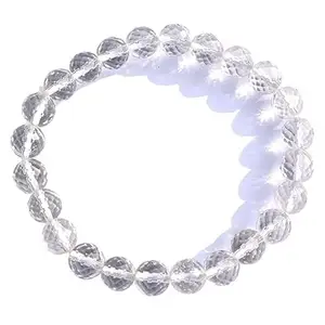 Nick Enterprises Clear Quartz White Crystal Bracelet, reinki Feng-Shui Healing Gem Stone Bracelet For Men & Women.