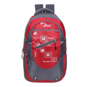 35 L Casual Waterproof Laptop Bag/backpack For Men Women Boys Girls/office School College Teens & Students - Red Grey