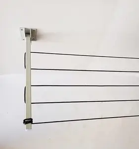 Limpolex Drying Rope Wall Mount Cloth Dryer Stand, 5 Tier Cloth Drying Rack White, Metal, for Balcony CDR8