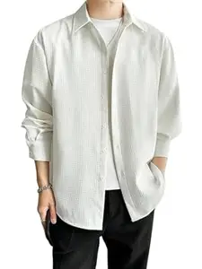 Leriya Fashion Men's Formal Button Down Shirt – Slim Fit Shirt's for Men | Textured Long Sleeve Polycotton| Business & Meeting Ready (Available in Plus Size)