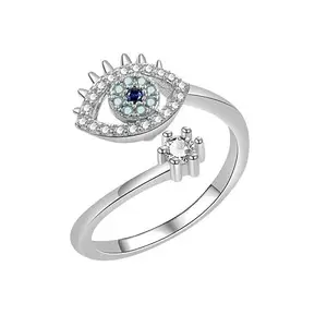 MYKI Opalescent fluidity Trendy Evil Eye Ring For Women & Girls
