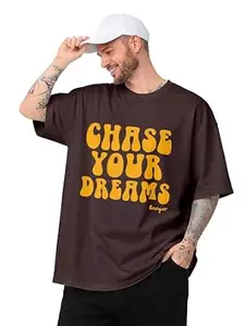 ENCIGER Men Oversized T-Shirt Cotton Drop Shoulder Loose Fit Graphic Printed Casual Streetwear T Shirt