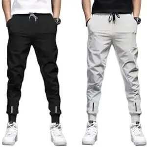 RIKSAW Track Pants for Mens || Joggers for Mens || Men's Sports Regular Fit Polyester Track Pant with Two Side Zipper Pockets