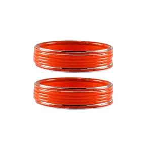 Vidhya Kangan Orange Plain Acrylic-Metal Bangle (ban4525-2.8_)