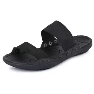 Men's Pvc Black Sandal Striped 9