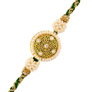 VOYLLA Faux Pearls Embellished Thread Rakhi For Brother|Pack Of 1|Rakhi Special|