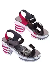 WalkTrendy Womens Synthetic Grey Sandals With Heels - 6 UK (Wtwhs295_Grey_39)