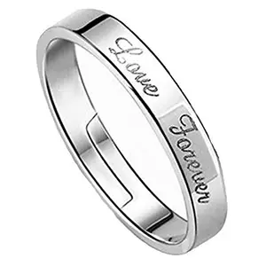 Mahi Rhodium Plated Love Forever Band Finger Ring for Men.s and Boy's FR1103035R