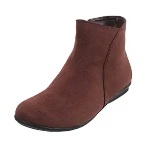 Mochi Women's Brown Suede Boots 4-UK 37 (EU) (31-5074)