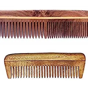 AASA neem wood comb for boys and girls for hair growth brown set of 2pcs